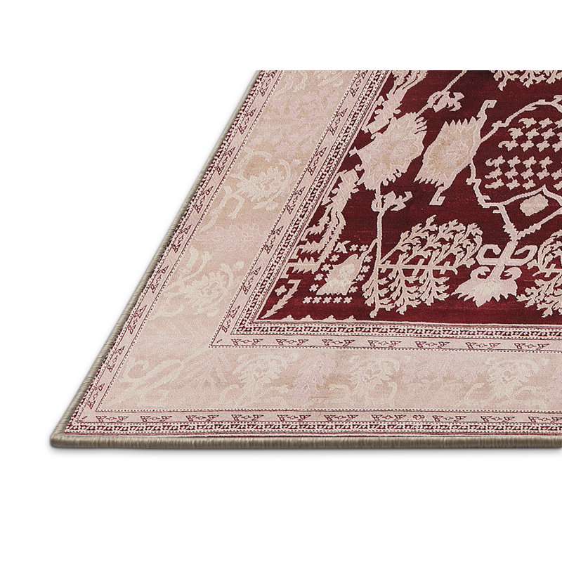 Tapis oriental rouge foncé / beige Kennebunkport, Rectangle 2 pi x 3 pi