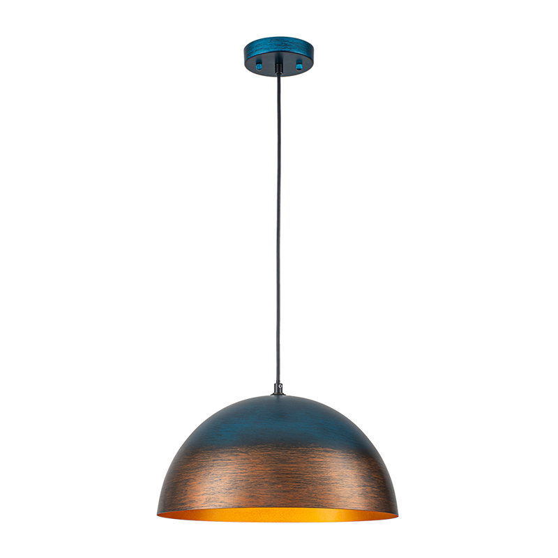 1 - Light Copper Painted Dome Shape Metal Pendant