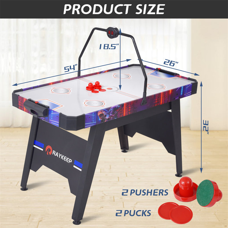 54'' 2 -Player Manufactured Wood Air Hockey Table with Digital Scoreboard
