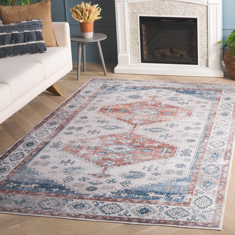 Raynika Performance Machine Washable Southwestern Rug, Rectangle 5' x 8'
