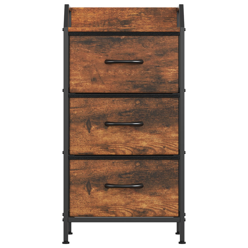 40 cm W Chest of 3 Drawers, Rustic Brown