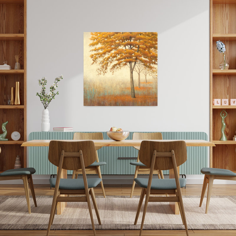 Arbres d'automne contemporains I avec art brun d'automne, H 36 po x l 36 po