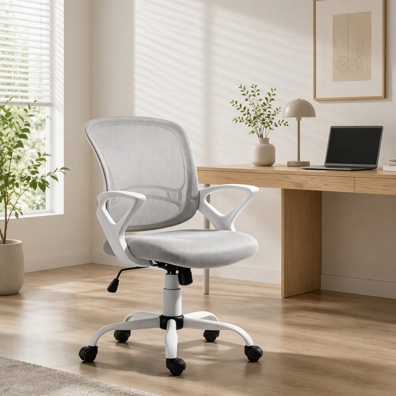 Chaise de bureau ergonomique en maille avec bascule et soutien lombaire