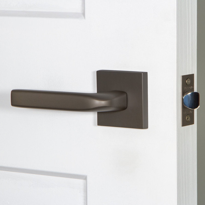 Viaggio Circolo Rosette Double Dummy, Bright Chrome, Square, Modern Industrial Lever Handle