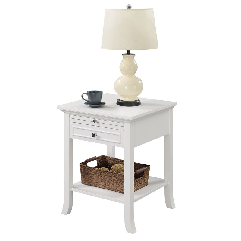 Table de bout avec rangement Carbin, Blanc