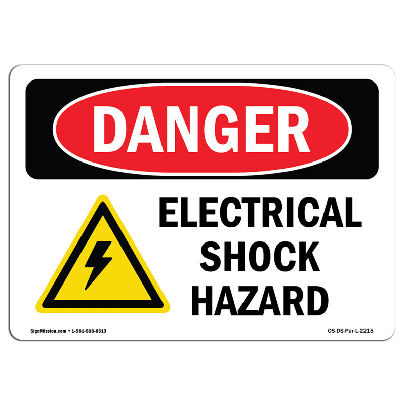 Danger Sign, 12" H x 18" W x 0.1" D