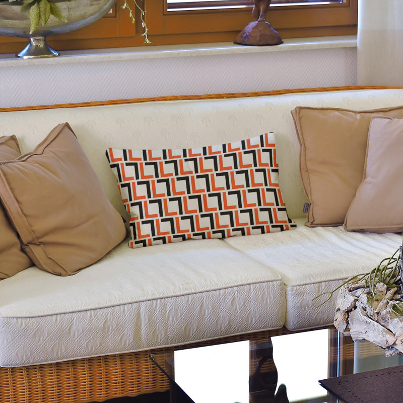 Housse de coussin rectangulaire Cincinnati Football Luxury, Blanc / Orange / Noir, Polyester filé