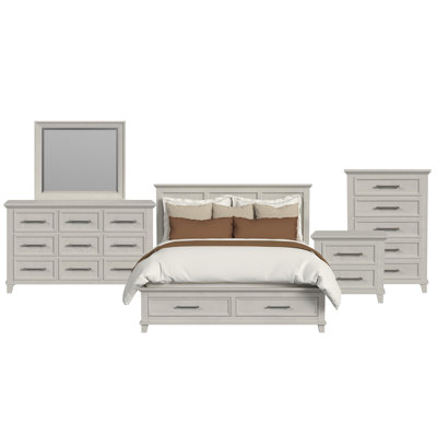 Ensemble de chambre à coucher avec rangement 5 pièces Daulton
