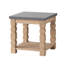 Table d'appoint carrée brun-gris avec plateau en béton et structure en bois