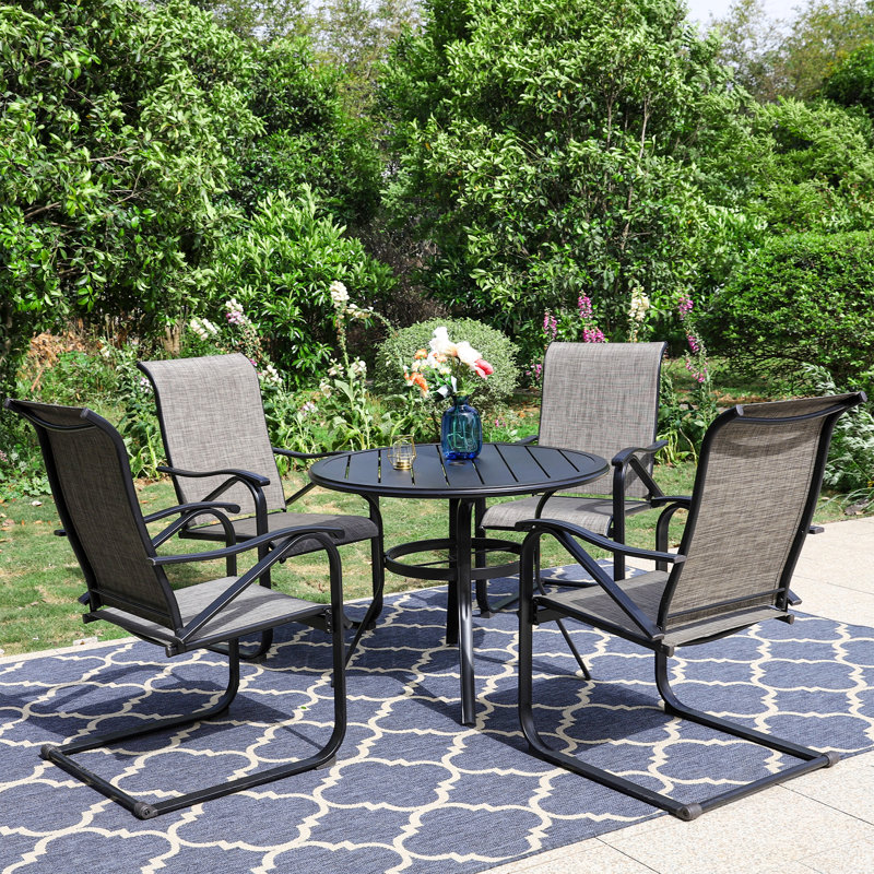 Alyah 4 - Person Patio Dining Set with Round Table
