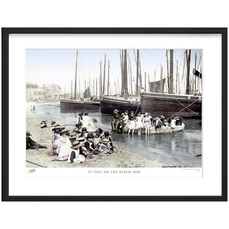 St Ives, On The Beach 1890 by Francis Frith - Single Picture Frame Print, 28cm H x 36cm W x 2.3cm D