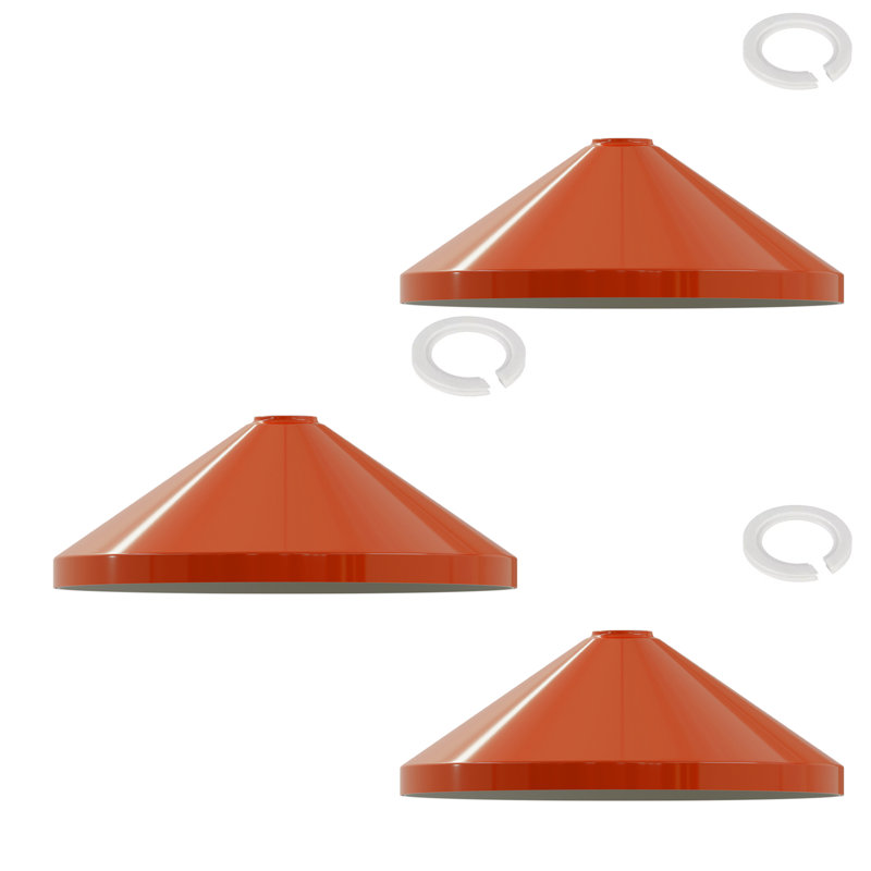 19cm H Metal Cone Lamp Shade ( Screw On ), Orange