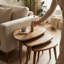 Ensemble de 3 tables basses gigognes empilables modernes en bois massif pour le salon-961208258