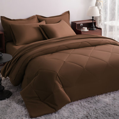 7 Pieces Brushed Microfiber Bed In A Bag Bedding Set Soft Bedding Set