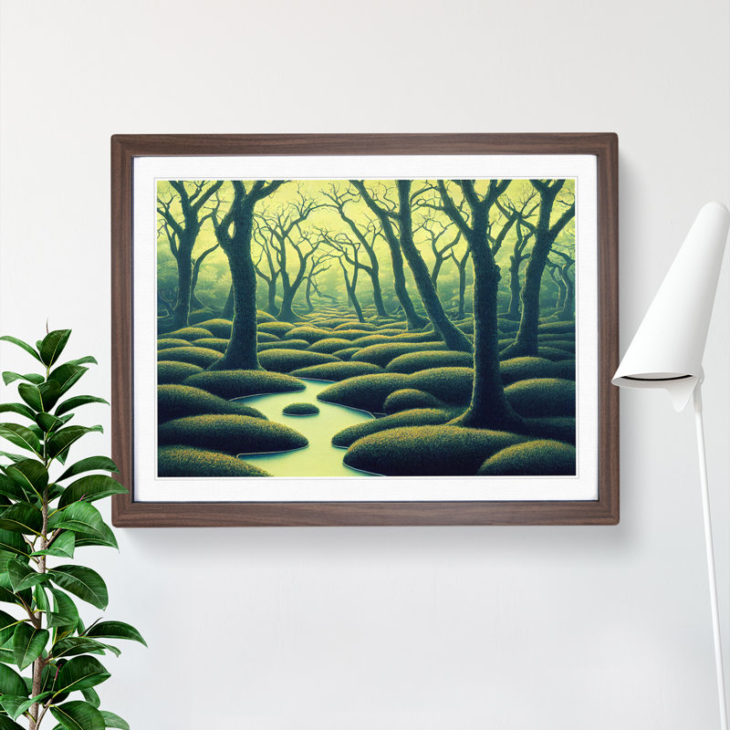 Unbeatable Forest - Framed Print, 46cm H x 64cm W x 2cm D, Walnut