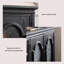Buffet rétro en bois de pin, armoire de rangement en verre ondulé-1303018070