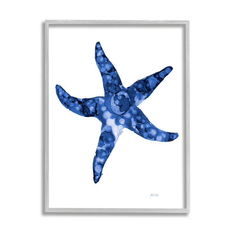 " Casual Starfish Beach Ocean " by Patti Mann Painting Print, 30" H x 24" W x 1.5" D, Farmhouse Gray Framed Giclee
