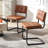 Marlow 19.3" H Mid-Century Modern Tufted Faux Leather Side Dining Chair with Steel Frame-353112185-375947236