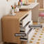 Bureau en L en bois massif de style français avec commode-1692358461