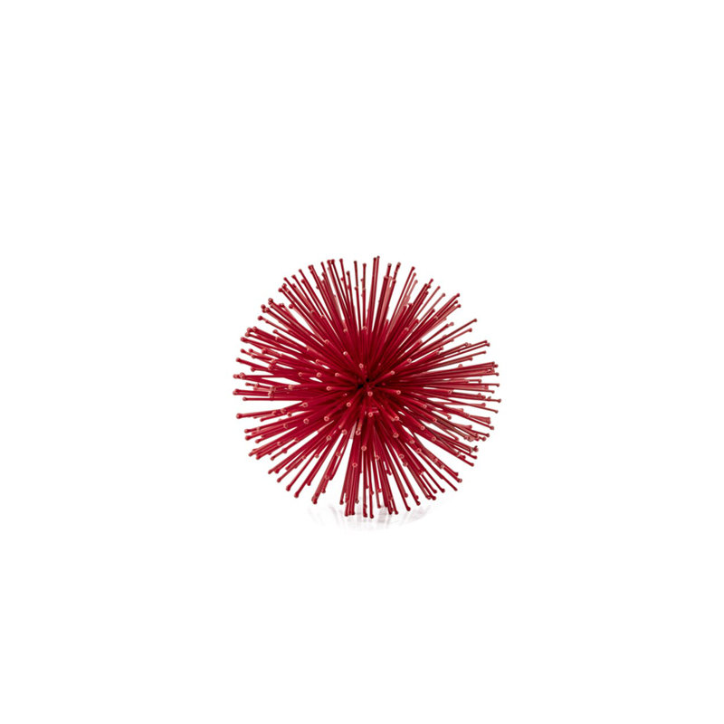 Erizo Spiked Large Sphere, 6" H x 6" W x 6" D, Red
