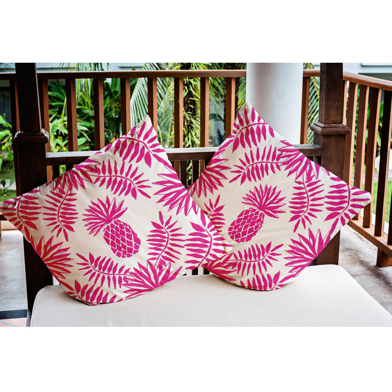 Coussin intérieur / extérieur Pineapple Leaves, 20 po x 20 po, Orchidée