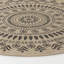 Argenis RoundBoho Jute-Look Beige Black Area Rug-689948763