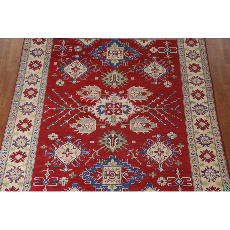 Handmade Red Kazak Oriental Area Rug