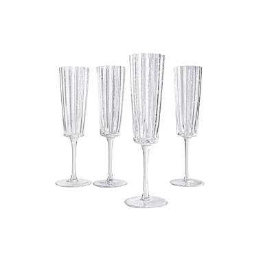 Four-Piece Champagne Flute Set | Glitter White | 12oz