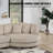 Modern 2-piece Sectional With Round Chaise & 4 Pillows, Corduroy Fabric-163766886