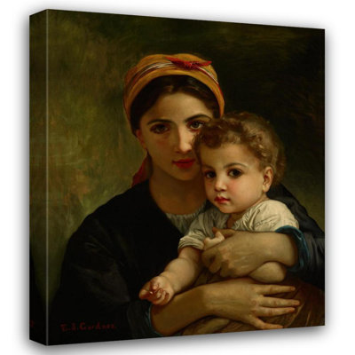 "Copy of ‘Young Girl and Child’" by  Elizabeth Jane Gardner Bouguereau - Gallery Wrap Canvas Wall Art