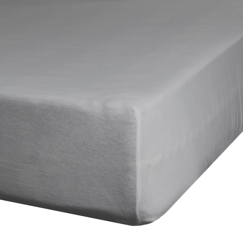 Satin Fitted Sheet, 200cm W x 220cm L, Grey