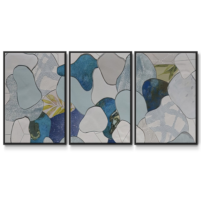 Koi Fish Pond VI - Toile encadrée à pièces multiples, H 24 po x l 48 po x P 2 po, Noir