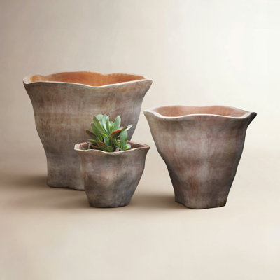Ensemble de pots à fleurs en terre cuite 3 pièces Dwyer