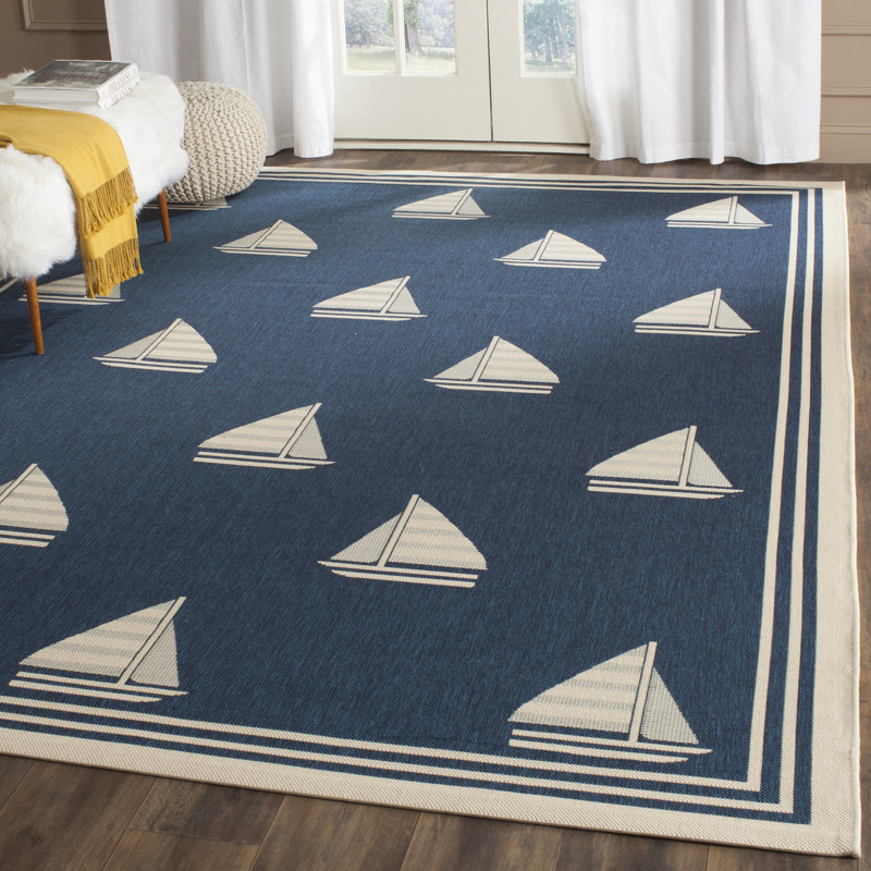 Tapis d'intérieur / extérieur à motif géométrique Sezis Performance, Rectangle 4 pi x 5 pi 7 po