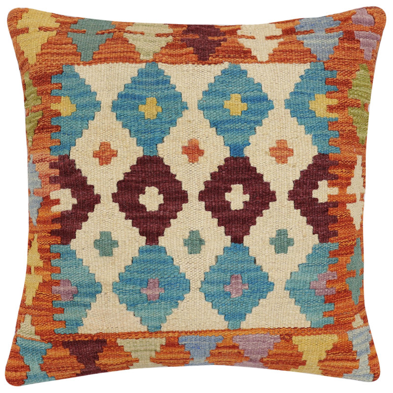 100% Wool Throw Square Pillow Cover & Insert