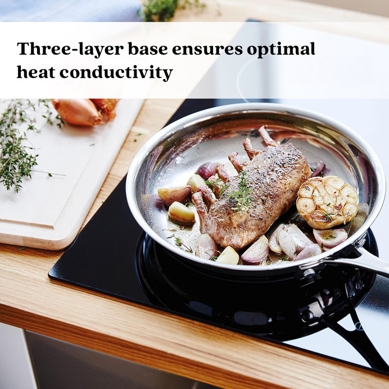 Alva 9.5" Stainless Steel Nonstick Frying Pan Skillet
