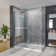 60" W x 34" D x 76" H Frameless Rectangle Double Sliding Shower Enclosure with Towel Bar