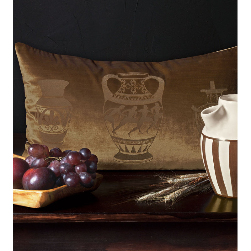 Housse et insert de coussin rectangulaire en velours Antiquity Krater