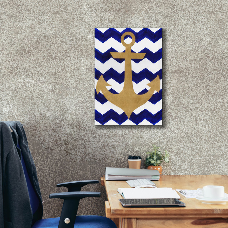 «Chevron Anchor» par Artpoptart, art mural sur toile, 18 po x 26 po