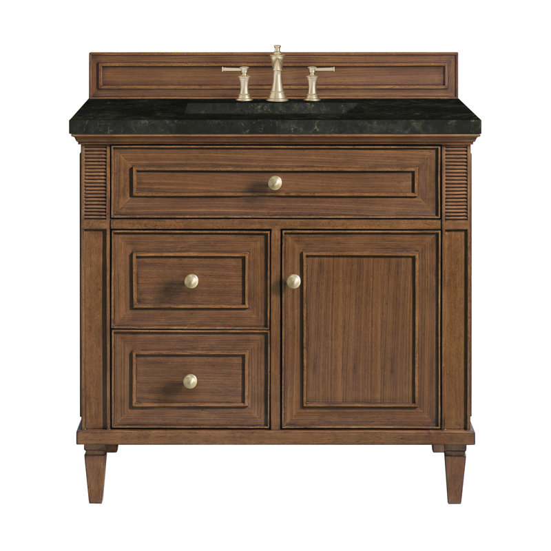 Lorelai 36'' W Single Vanity, Mid-Century Walnut, Phantome Eclos, 8" Widespread