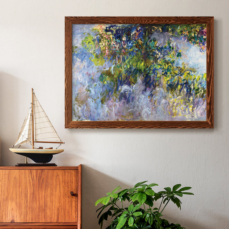Wisteria [1] par Monet, reproduction d'art sur toile, Érable, H 14 po x l 20 po