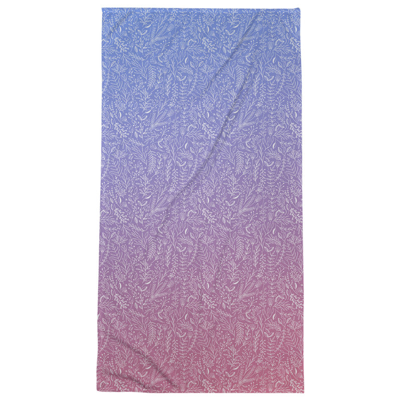 Serviette de bain florale ditsy classique, Bleu/rose