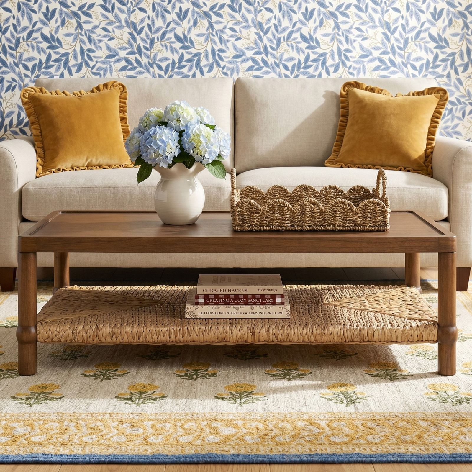 Gabriella 57" Coffee Table, Brown Mindi