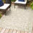 Debbe Vintage Filigree Textured Weave Cream/Green Indoor/Outdoor Rug-258969964