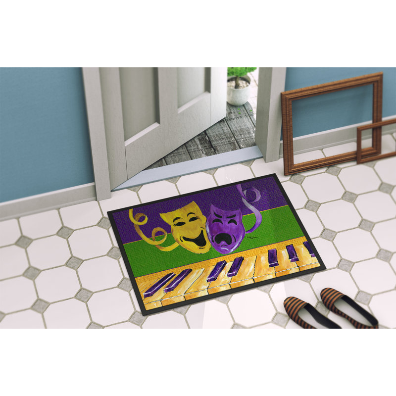Paillasson d’intérieur antidérapant Taloga mardi gras, Rectangle 2 pi x 3 pi