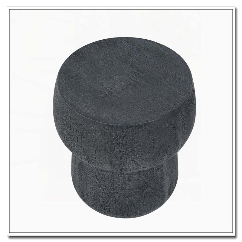 Table d'extérieur en béton pour l'extérieur, Noir - forme de tonneau double