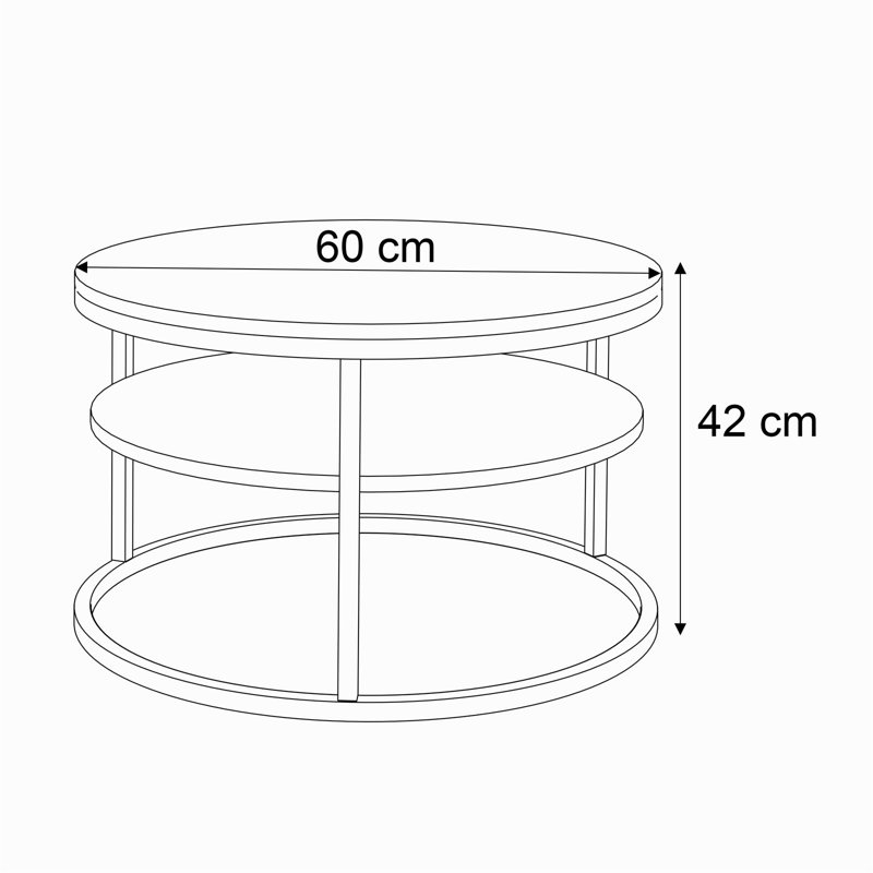Pater Frame Coffee Table with Storage, High-gloss white/Gold