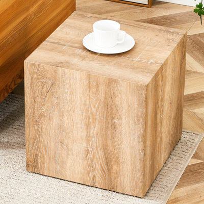 Table basse Minimalist, version carrée, table chic et moderne avec texture de couleur bois lisse