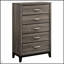 Commode à 5 tiroirs en chêne gris Gregory