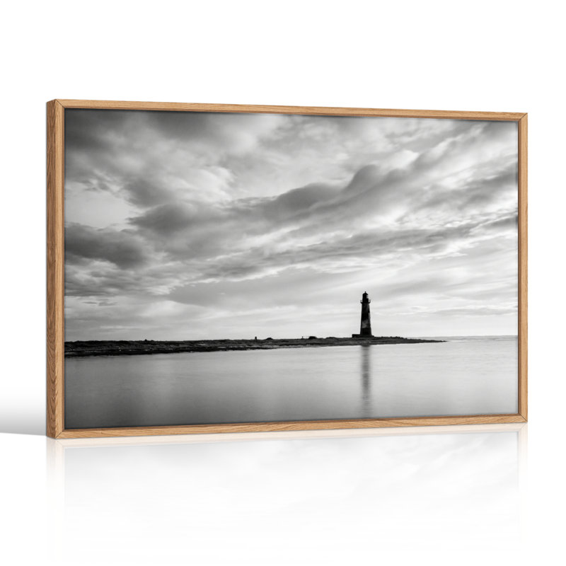 Ensemble de 1 tableau sur toile représentant un phare dans le ciel, H 24 po x l 36 po, Naturel